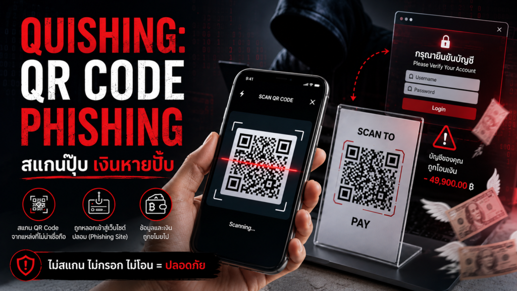 Quishing QR Code Phishing สแกนปุ๊บ เงินหายปั๊บ